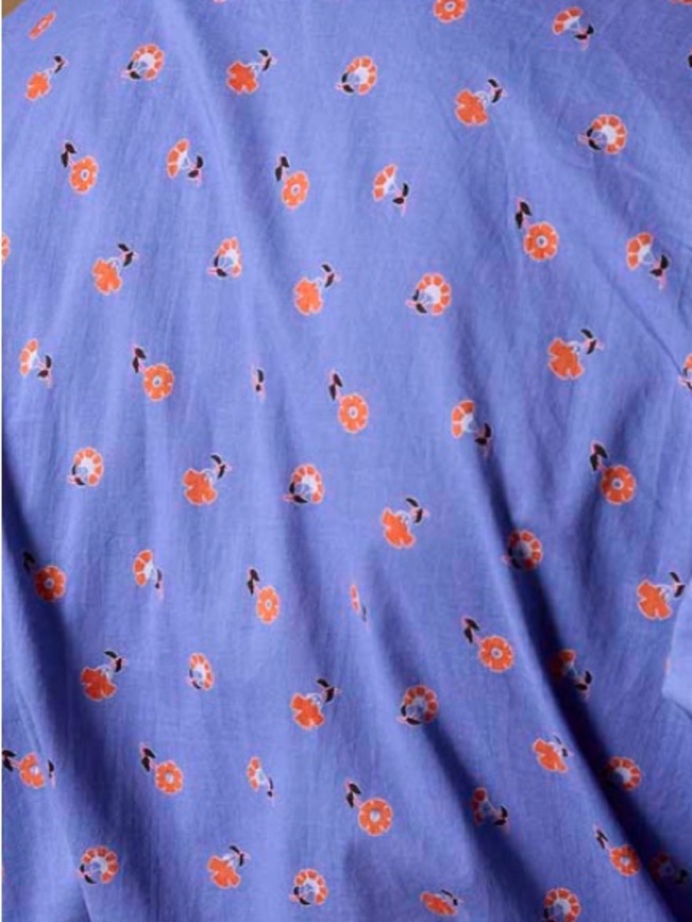 Thierry Colson France Women’s Blue Carnation Floral Silk Shirt Dress Small S - Picture 9 of 9